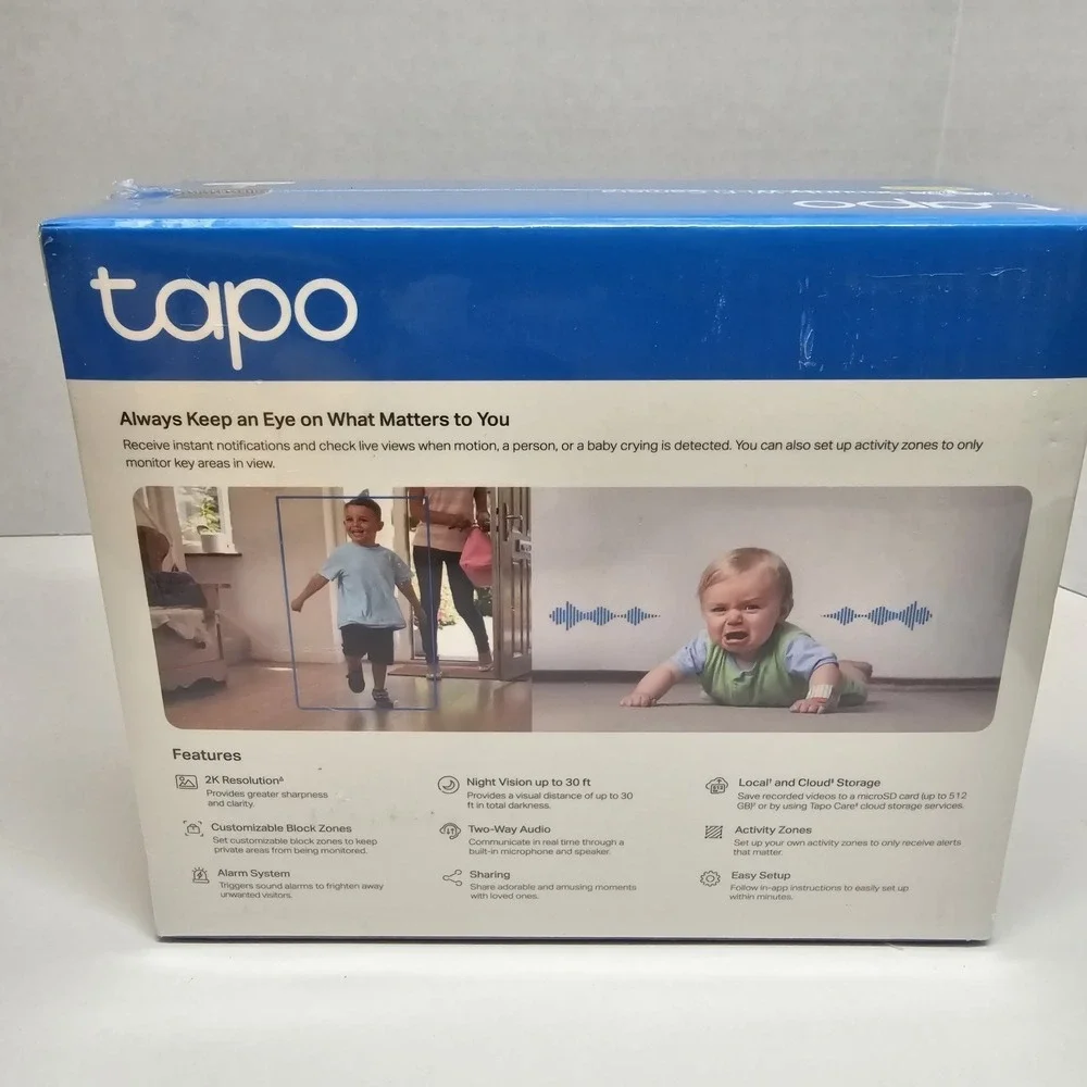 TP-Link Tapo C110 2K Wi-Fi Security Camera, Person Detection,Night Vision SEALED